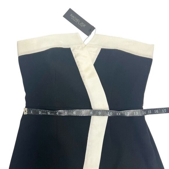 Rachel Zoe Asymmetrical Strapless Dress NWT !!! Black & White Size 6 Small - Picture 10 of 13